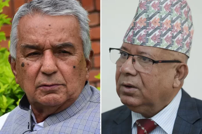 Meeting-between-Ramchandra-Paudel-and-Madhav-Nepal