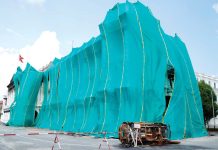 जलेको सिंहदरबारलाई जालीको घुम्टो