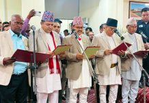लुम्बिनीका पाँच नयाँ मन्त्रीले शपथ लिए